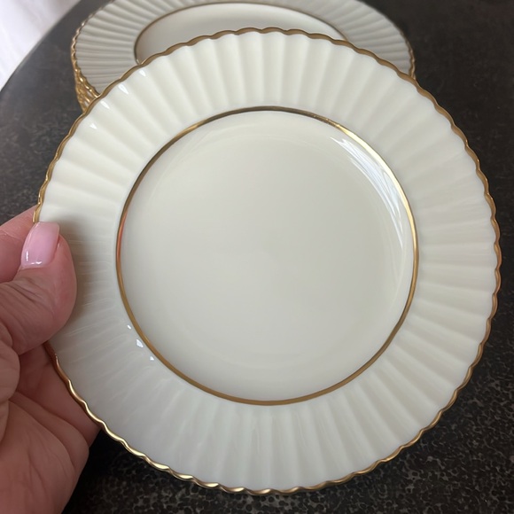 EUC Lenox Citation Gold cream & gold set of 10 bread & butter 6.25” round plates - Picture 2 of 6
